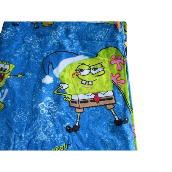 Sponge Bob Extreme Pants Snowboard Twin Size Flannel Top Flat Sheet GUC - Picture 8 of 13